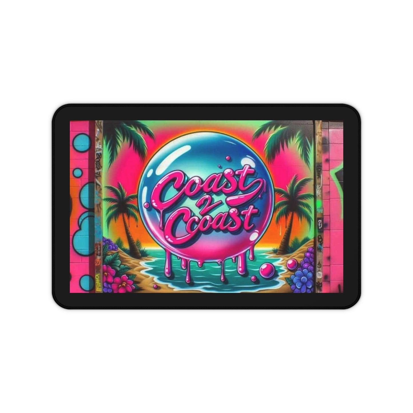 Coastal Vibes Desk Mat - Vibrant Ocean Art for Home Office