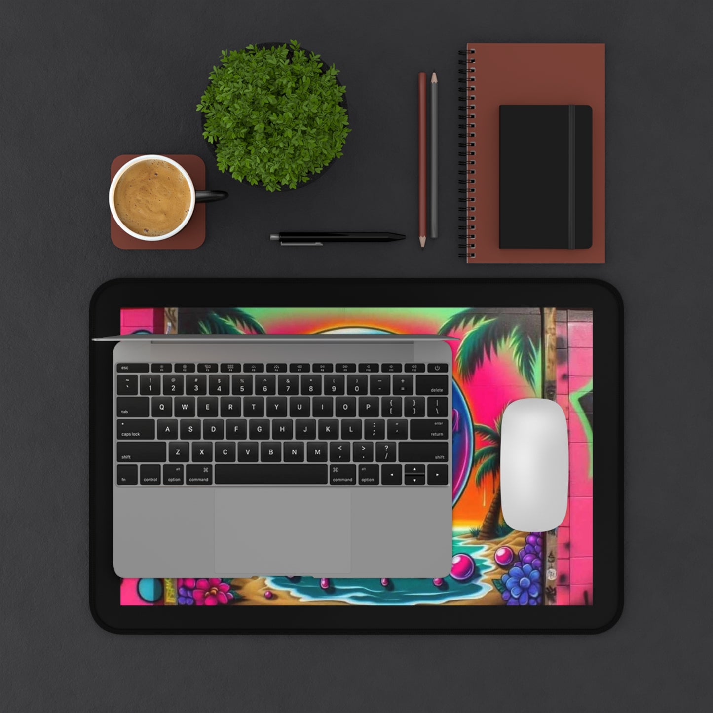 Coastal Vibes Desk Mat - Vibrant Ocean Art for Home Office